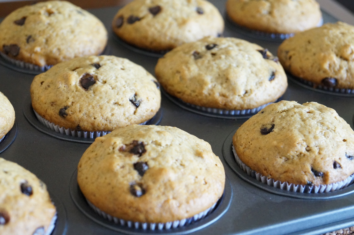 Read more about the article Eggless Banana Walnut Chocolate Chip Muffins
