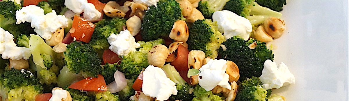 Broccoli Salad with Hazelnuts and Feta Cheese