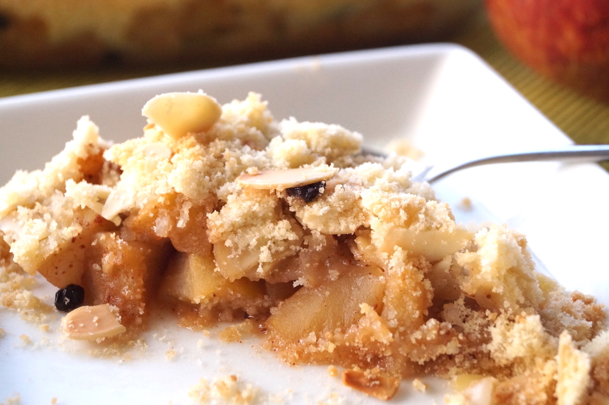 pear and apple crumble with crisp topping